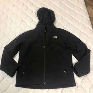 North Face hooded black zip up
